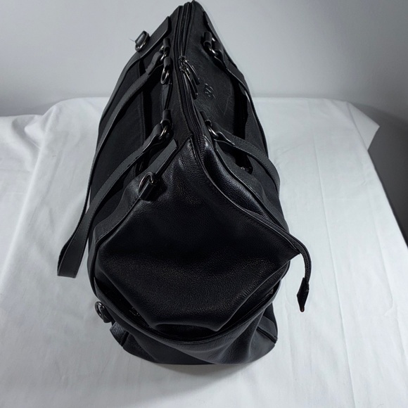Betabrand Black leather and canvas weekend tote/bag. Preloved - Picture 2 of 9
